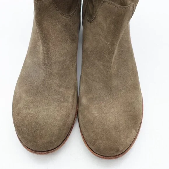Alberto Fermani Olive Green Suede Women's EU Size 38 Pull On Boots Made in Italy - Picture 9 of 9